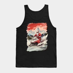 GTA Style Santa riding a snowmobile is a funny Christmas gift Tank Top